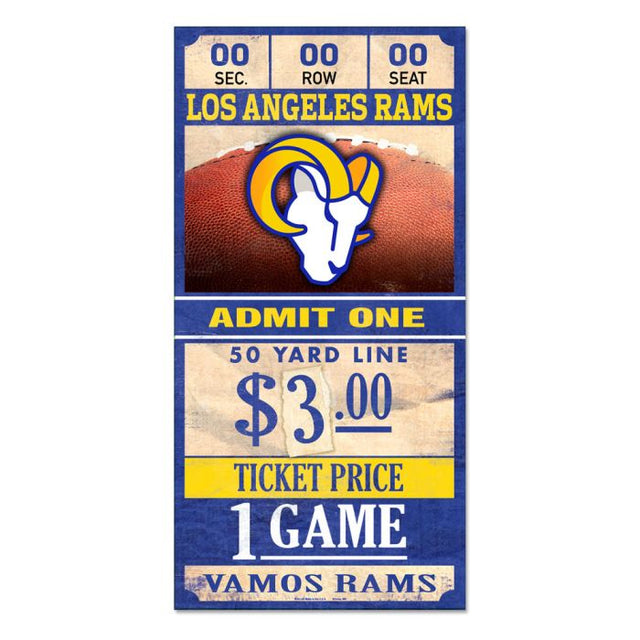 Los Angeles Rams Wood Sign 6x12 3/8" thick