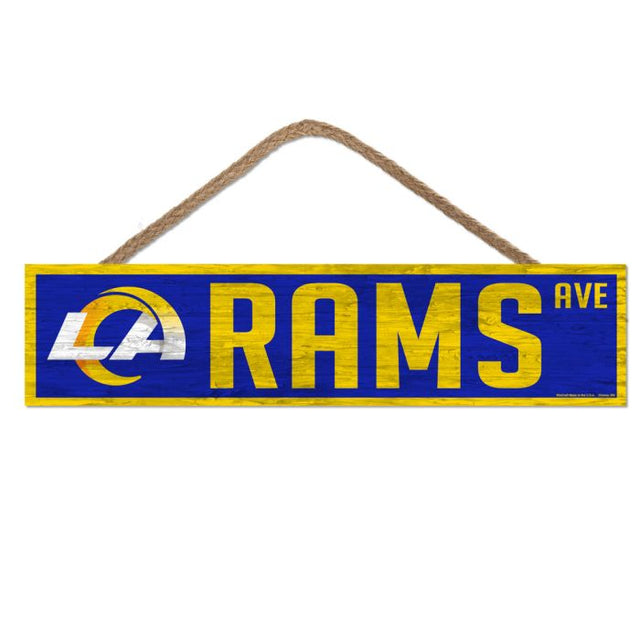 Los Angeles Rams Wood Sign-with Rope 4" x 17"