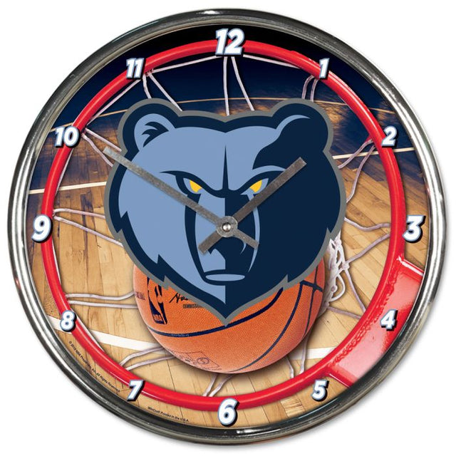 Memphis Grizzlies Chrome Clock