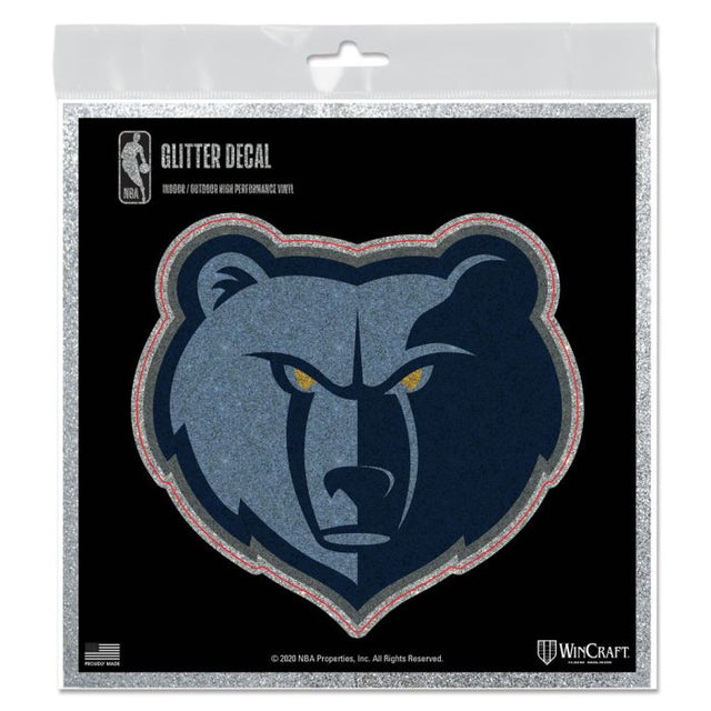 Memphis Grizzlies Decal Glitter 6" x 6"