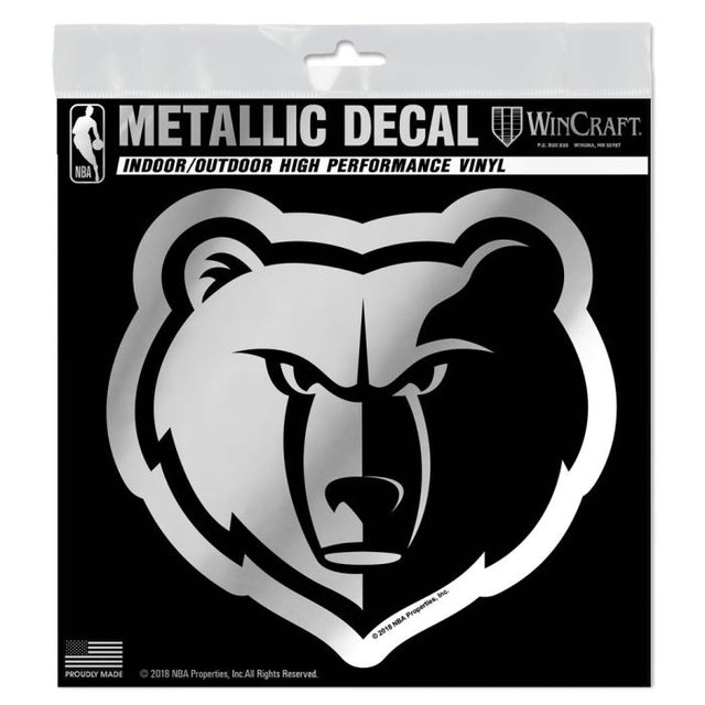 Memphis Grizzlies Decal Metallic 6" x 6"