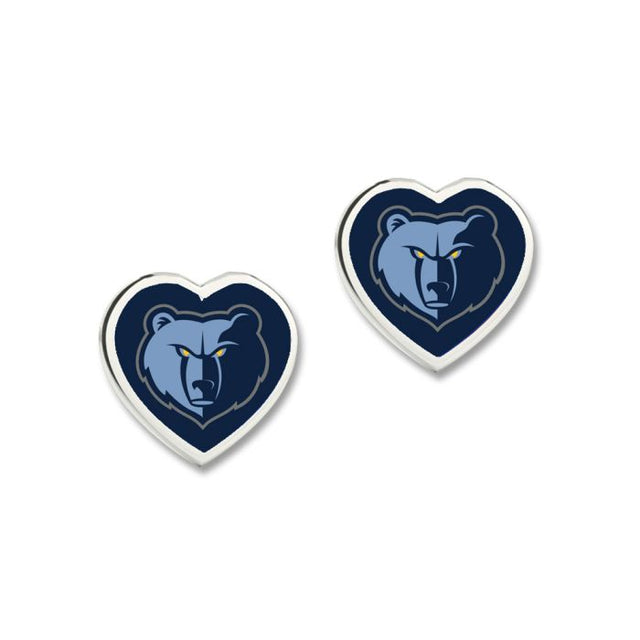 Memphis Grizzlies Earrings w/3D Heart