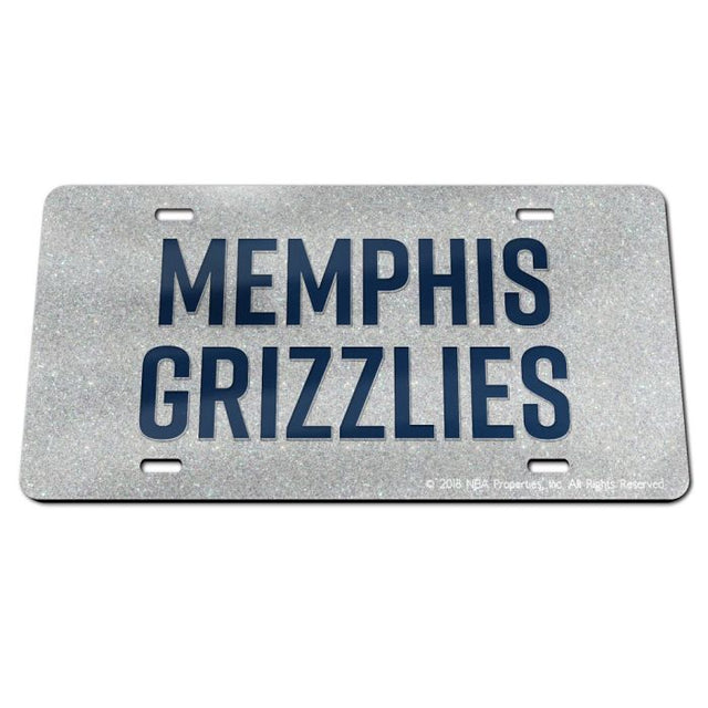 Memphis Grizzlies GLITTER Specialty Acrylic License Plate