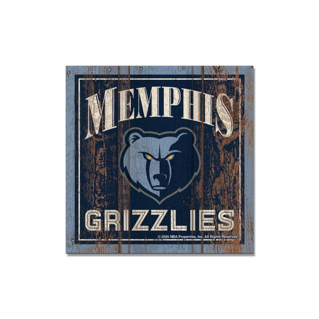 Memphis Grizzlies Wooden Magnet 3" X 3"