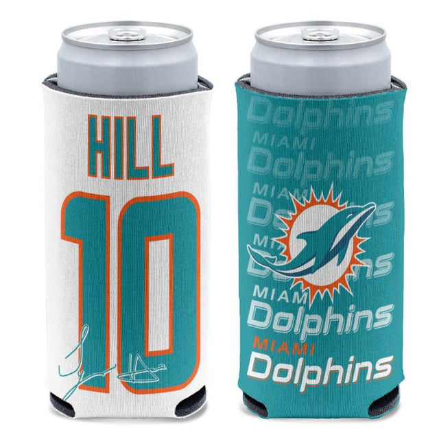 Enfriador de latas delgado de 12 oz de los Miami Dolphins Tyreek Hill