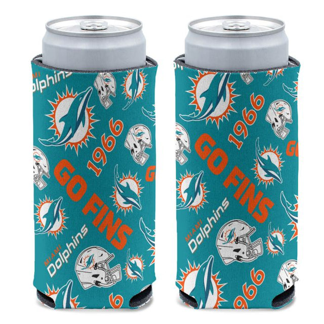 Enfriador de latas delgado de 12 oz de los Miami Dolphins