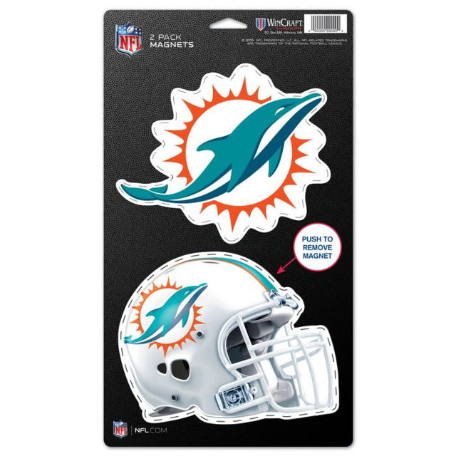 Paquete de 2 imanes de los Miami Dolphins de 5" x 9"