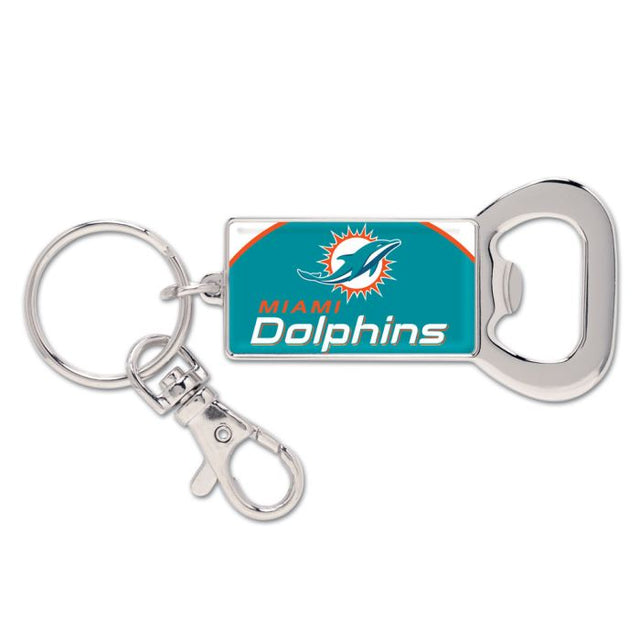 Llavero rectangular con abrebotellas de los Miami Dolphins