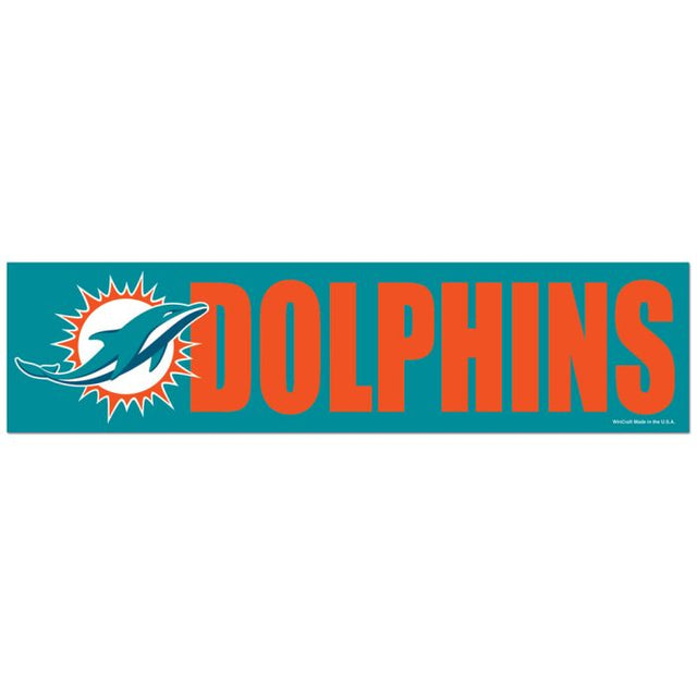 Tira de parachoques de los Miami Dolphins de 3" x 12"