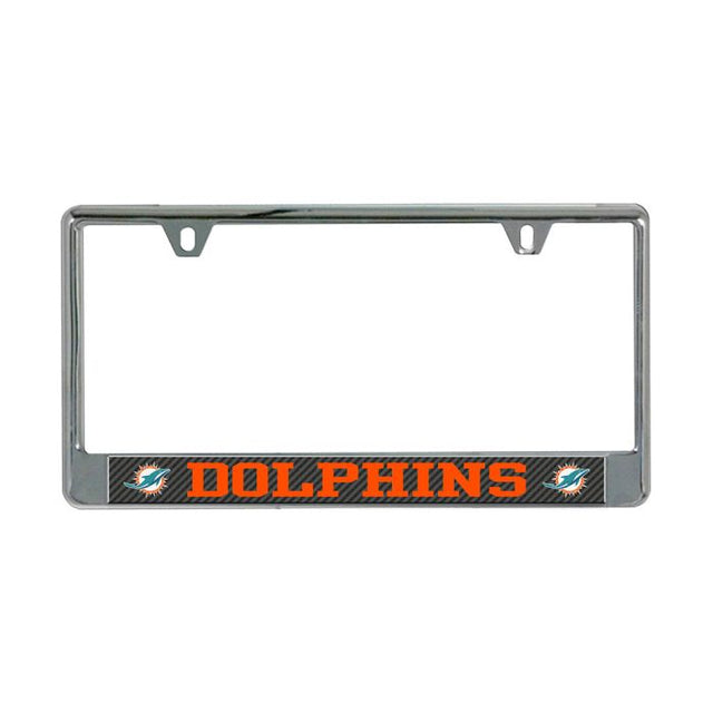 Miami Dolphins CARBON Lic Plate Frame B/O Printed