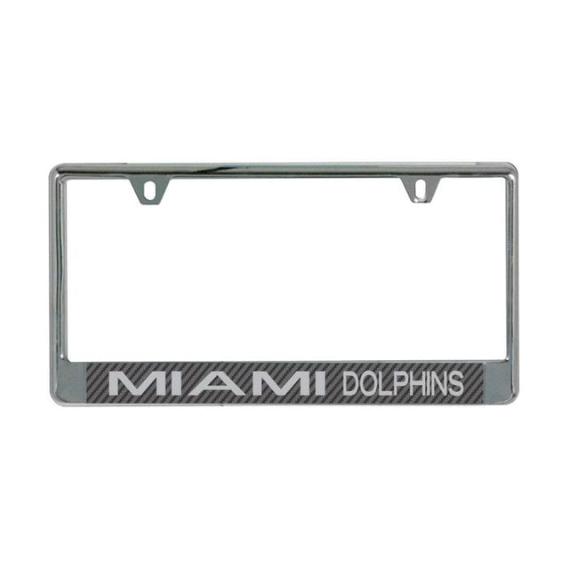 Miami Dolphins CARBON Lic Plate Frame B/O Printed