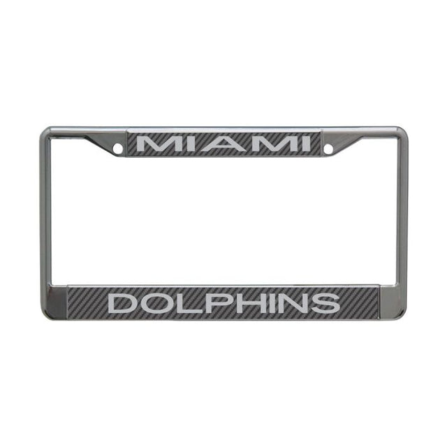 Miami Dolphins CARBON Lic Plt Frame S/L Printed