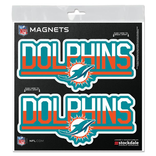 Miami Dolphins COLOR DUO Outdoor Magnets 6" x 6"