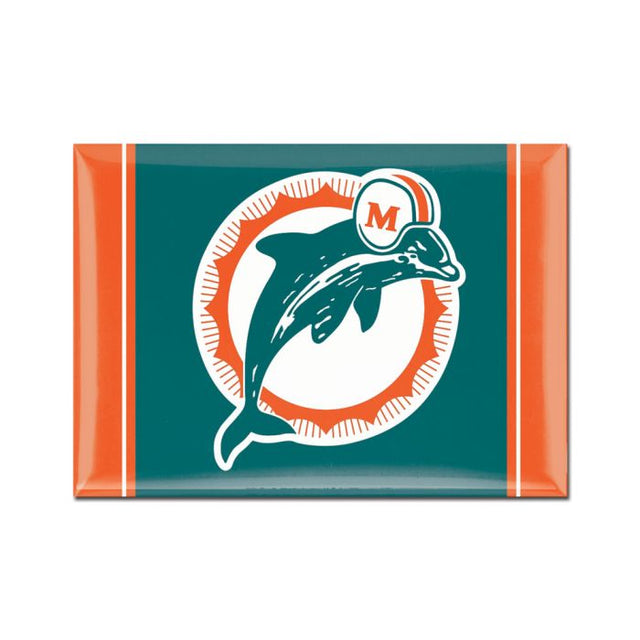 Imán de metal con el logotipo clásico de los Miami Dolphins, 2,5" x 3,5"