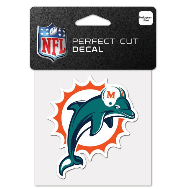 Miami Dolphins / Classic Logo RETRO Perfect Cut Color Decal 4" x 4"
