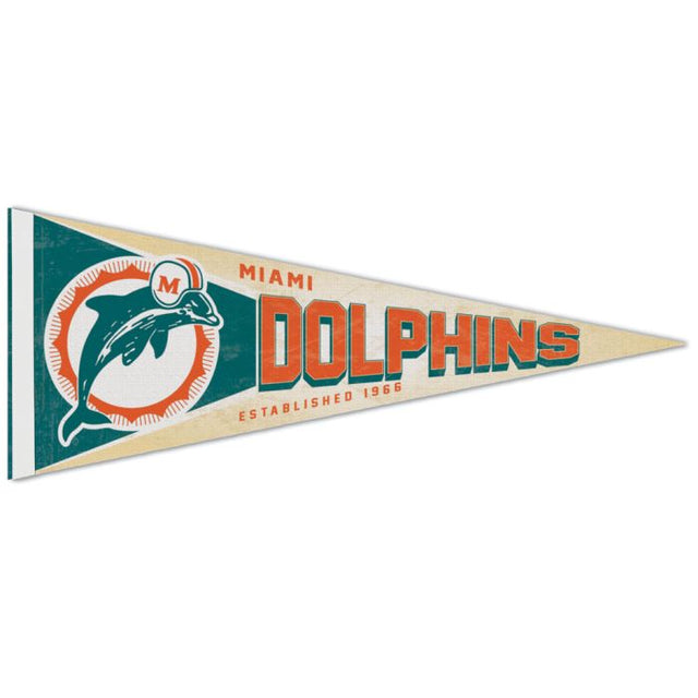 Miami Dolphins / Classic Logo RETRO Premium Pennant 12" x 30"