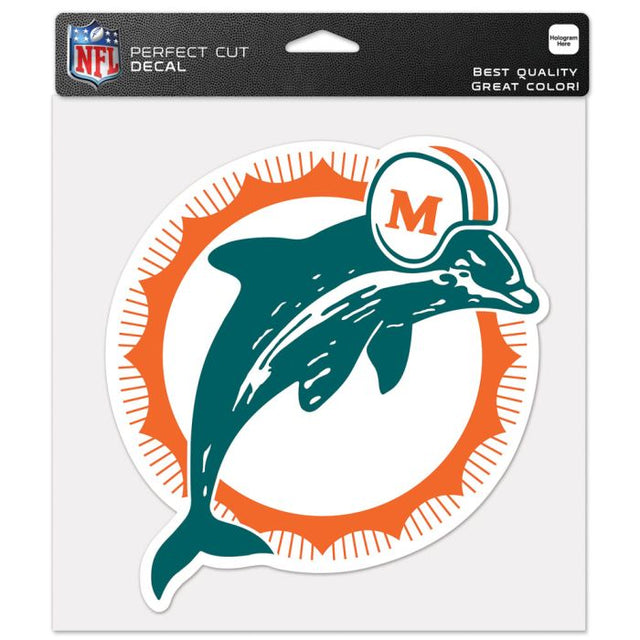 Calcomanía de color de corte perfecto retro con logotipo clásico de los Miami Dolphins, 8" x 8"