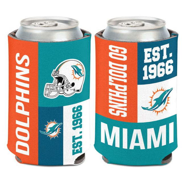 Enfriador de latas con bloques de color de los Miami Dolphins, 12 oz.