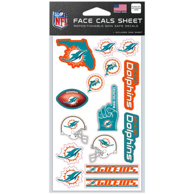 Miami Dolphins Face Cals 4" x 7"