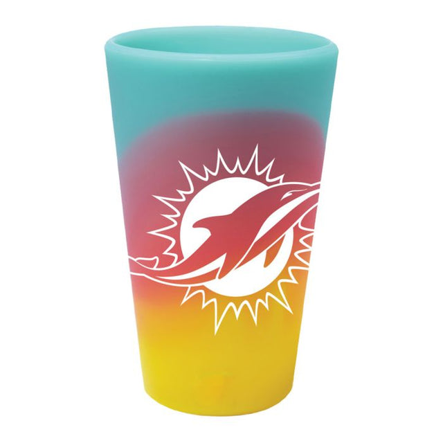 Vaso de pinta de silicona de 16 oz con diseño de los Miami Dolphins