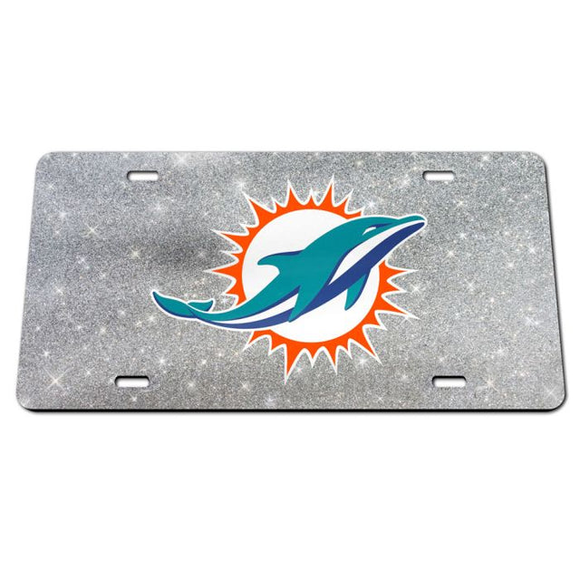 Miami Dolphins GLITTER BACKGROUND Specialty Acrylic License Plate