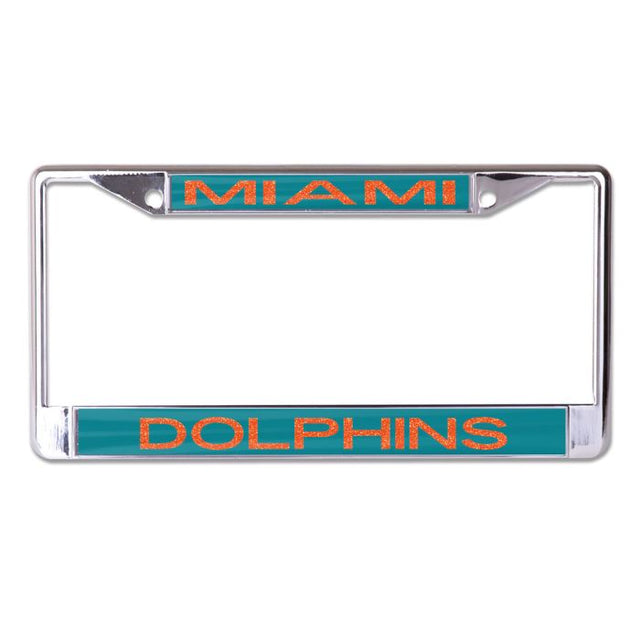 Miami Dolphins GLITTER LETTERS Lic Plt Frame S/L Printed