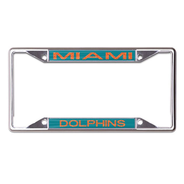 Miami Dolphins GLITTER LETTERS Lic Plt Frame S/S Printed