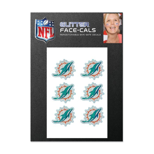 Miami Dolphins Glitter Tattoo 6 Pack