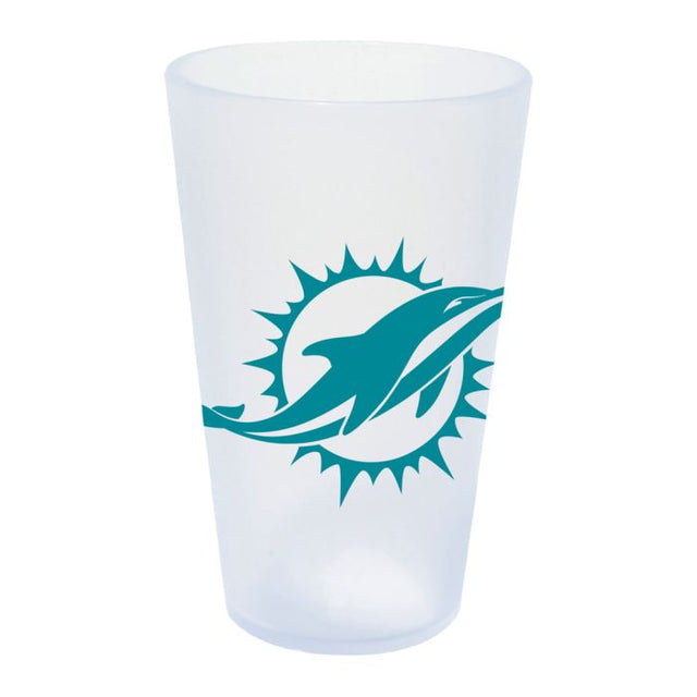 Vaso de pinta de silicona de 16 oz con forma de carámbano de los Miami Dolphins