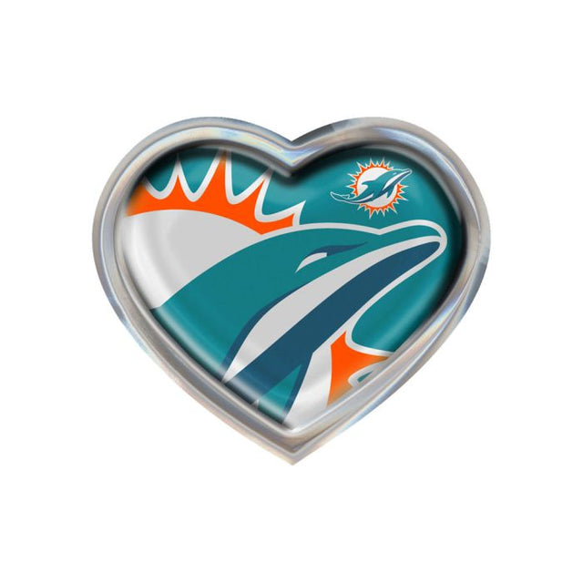 Miami Dolphins MEGA Chrome Metal Domed Emblem HEART