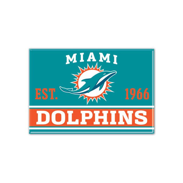 Imán de metal de los Miami Dolphins de 2,5" x 3,5"