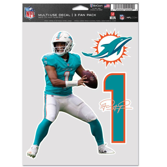 Miami Dolphins Multi Use 3 Fan Pack Tua Tagovailoa
