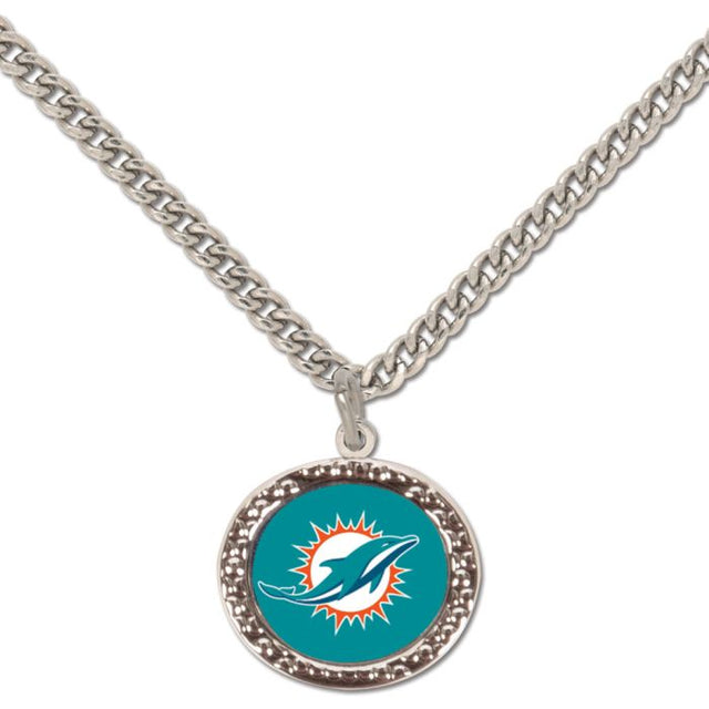 Collar de los Miami Dolphins con tarjeta de joyería con dije