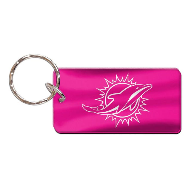 Miami Dolphins PINK Keychain Rectangle