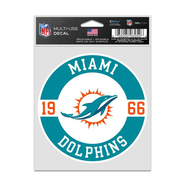 Calcomanías para fanáticos de los Miami Dolphins Patch de 3,75" x 5"