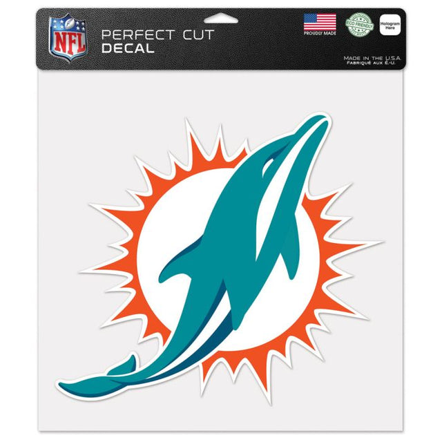 Calcomanía de color de corte perfecto de los Miami Dolphins de 12" x 12"