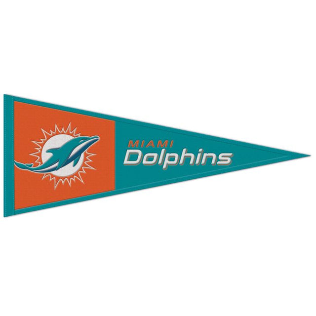 Banderín de lana de los Miami Dolphins de 13" x 32"