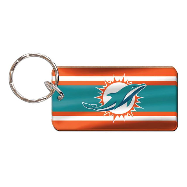 Miami Dolphins STRIPES Keychain Rectangle