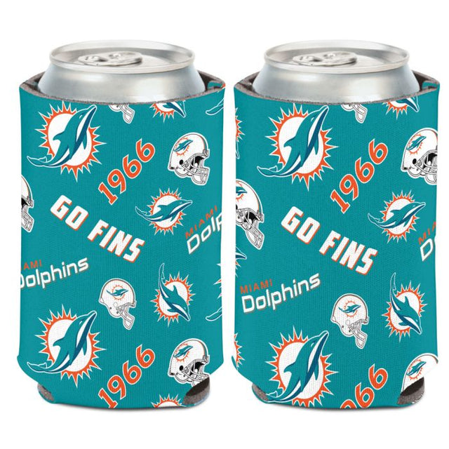 Enfriador de lata con estampado disperso de los Miami Dolphins, 12 oz.