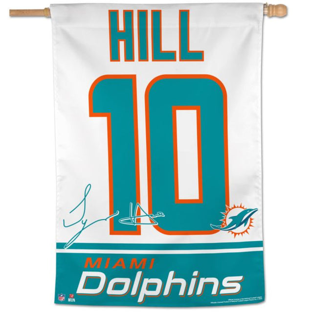 Bandera vertical de los Miami Dolphins de 28" x 40" Tyreek Hill