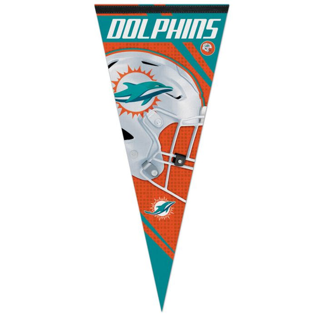 Banderín premium de rayas verticales de los Miami Dolphins de 17" x 40"