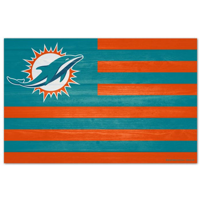 Letrero de madera de los Miami Dolphins, 11" x 17", 1/4" de grosor