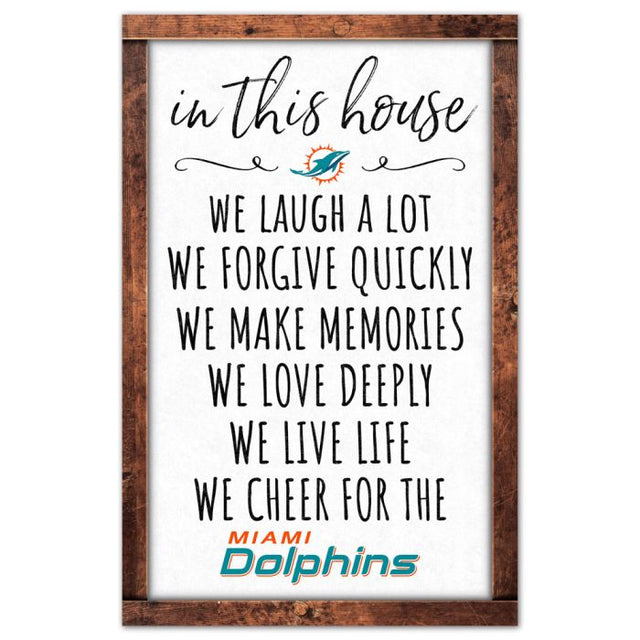 Letrero de madera de los Miami Dolphins, 11" x 17", 1/4" de grosor