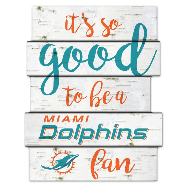 Letrero de madera de los Miami Dolphins de 11" x 14"