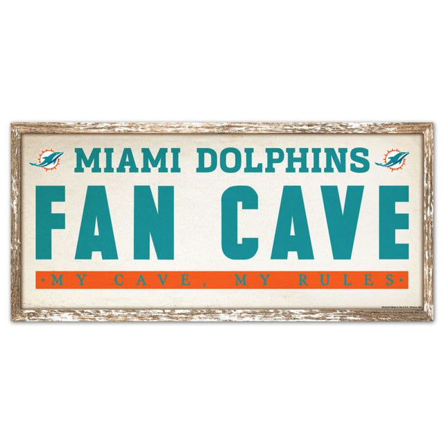 Letrero de madera de los Miami Dolphins de 8" x 17"