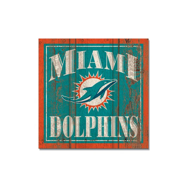 Imán de madera de los Miami Dolphins de 3" x 3"