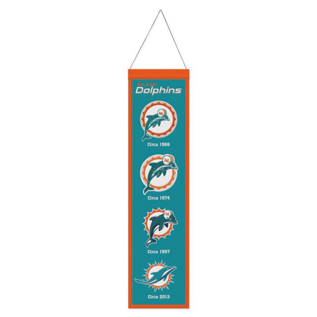 Bandera de lana de los Miami Dolphins de 8" x 32"