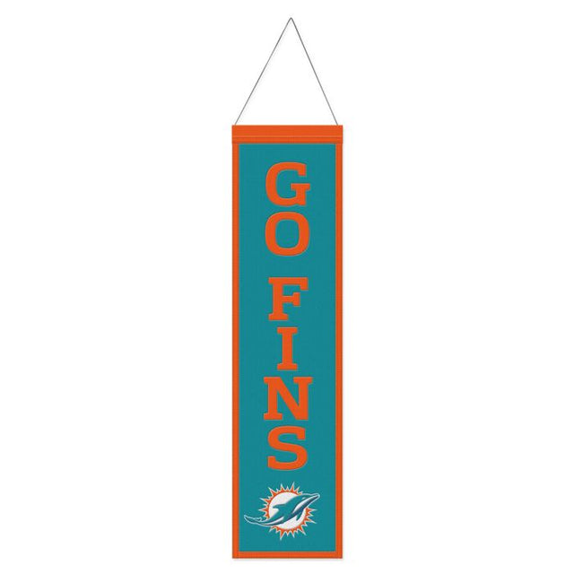 Bandera de lana de los Miami Dolphins de 8" x 32"