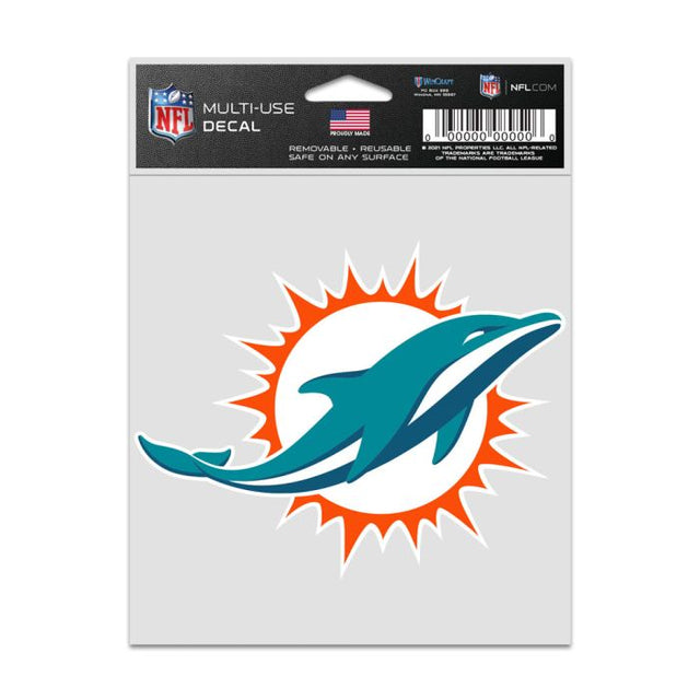 Calcomanías para fanáticos con el logotipo de los Miami Dolphins de 3,75" x 5"