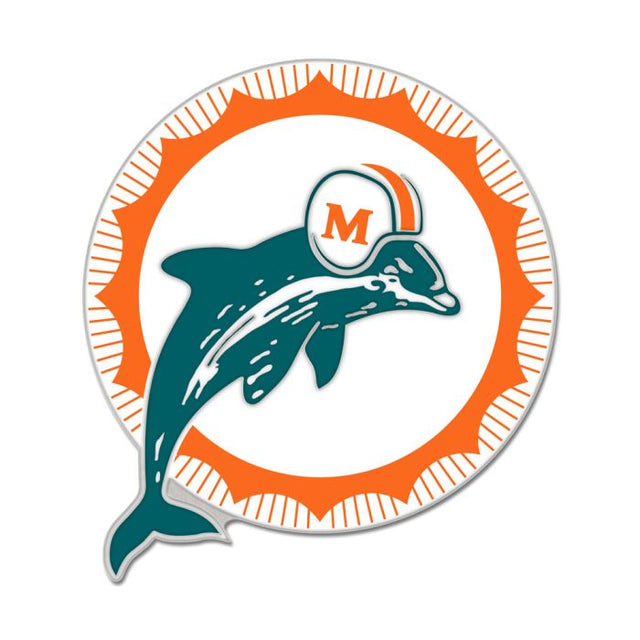 Tarjeta de joyería con pin esmaltado coleccionable retro de los Miami Dolphins